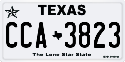 TX license plate CCA3823