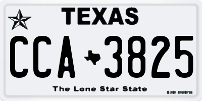 TX license plate CCA3825
