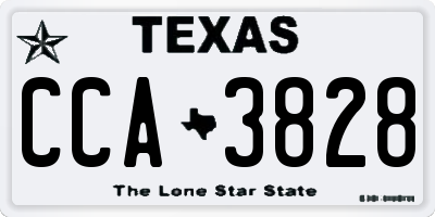 TX license plate CCA3828