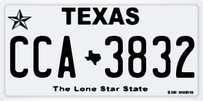 TX license plate CCA3832