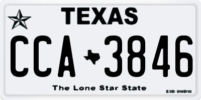 TX license plate CCA3846