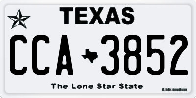 TX license plate CCA3852