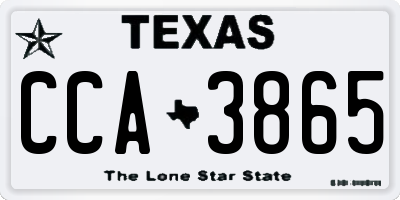 TX license plate CCA3865