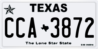 TX license plate CCA3872