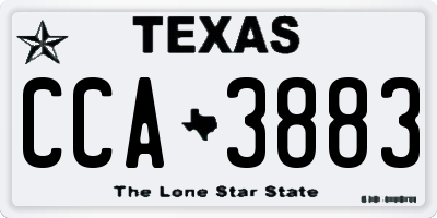 TX license plate CCA3883