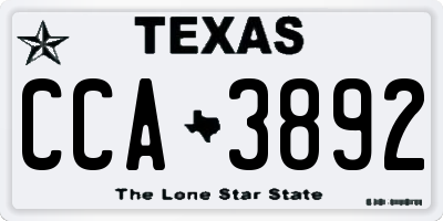 TX license plate CCA3892