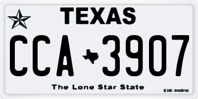 TX license plate CCA3907