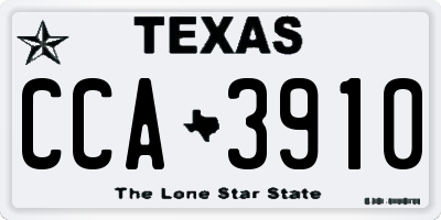 TX license plate CCA3910