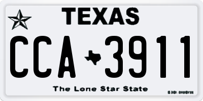 TX license plate CCA3911