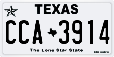 TX license plate CCA3914