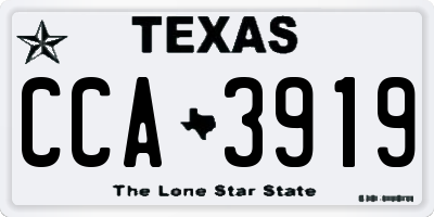 TX license plate CCA3919