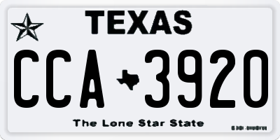 TX license plate CCA3920