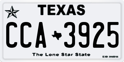 TX license plate CCA3925