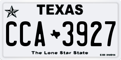 TX license plate CCA3927