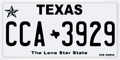 TX license plate CCA3929