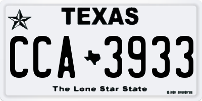 TX license plate CCA3933