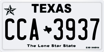 TX license plate CCA3937