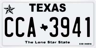 TX license plate CCA3941