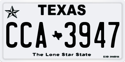 TX license plate CCA3947