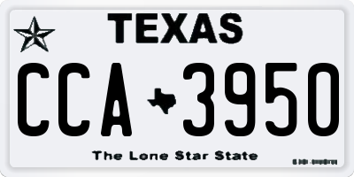 TX license plate CCA3950