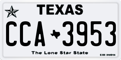 TX license plate CCA3953