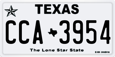 TX license plate CCA3954