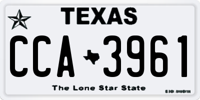 TX license plate CCA3961