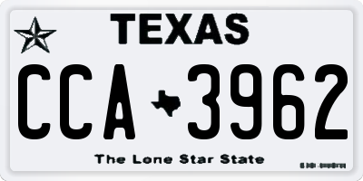 TX license plate CCA3962