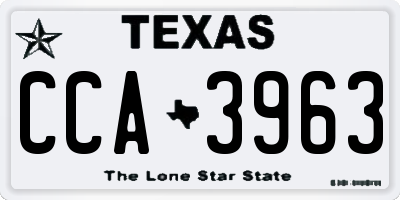TX license plate CCA3963