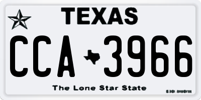 TX license plate CCA3966