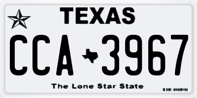 TX license plate CCA3967