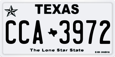 TX license plate CCA3972