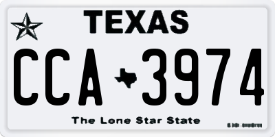 TX license plate CCA3974