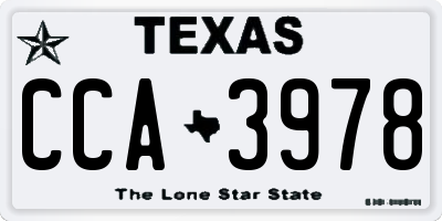 TX license plate CCA3978