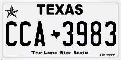 TX license plate CCA3983