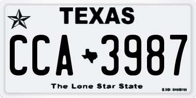 TX license plate CCA3987