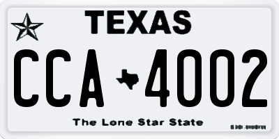 TX license plate CCA4002