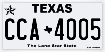 TX license plate CCA4005