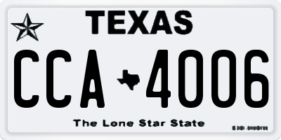 TX license plate CCA4006