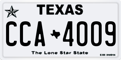 TX license plate CCA4009