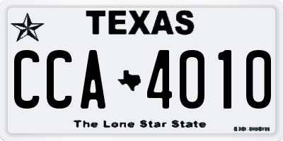 TX license plate CCA4010