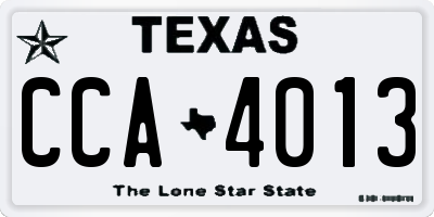 TX license plate CCA4013