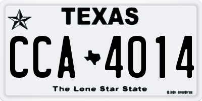 TX license plate CCA4014