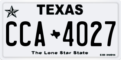 TX license plate CCA4027