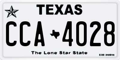 TX license plate CCA4028