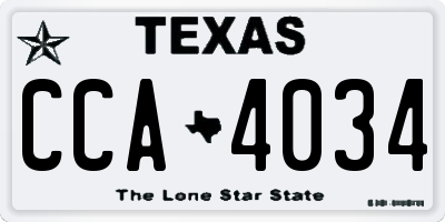 TX license plate CCA4034