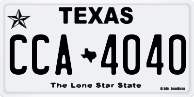 TX license plate CCA4040