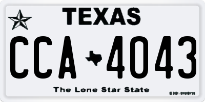 TX license plate CCA4043