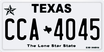 TX license plate CCA4045