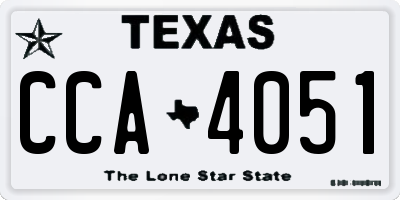 TX license plate CCA4051